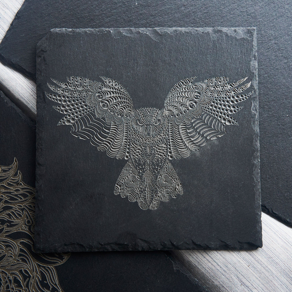 Stone Slate Coasters Square Black (6pcs / 24pcs)