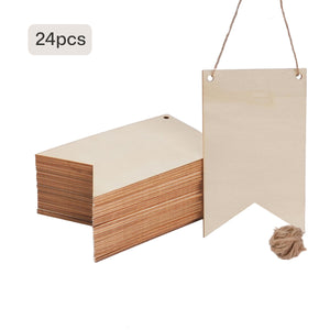 Blank Wood Pennant Signs (48 pcs)