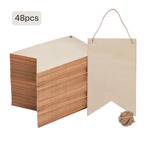 Blank Wood Pennant Signs (48 pcs)