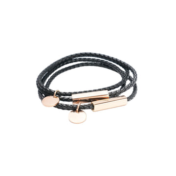🎁 Braided Leather Bracelet with Stainless Steel Rod (2pcs) (100% off)