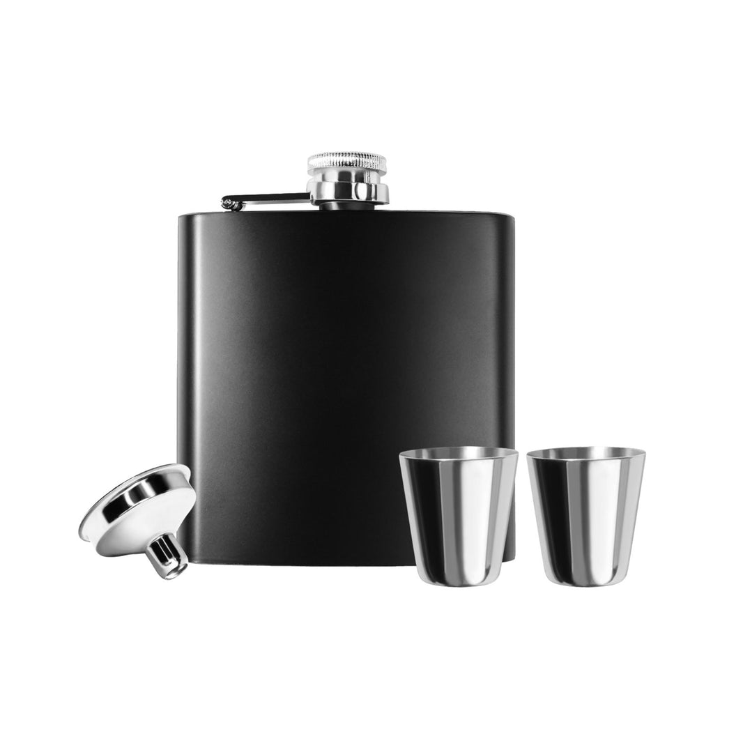 🎁 Stainless Steel Hip Flask with Funnel and Cups (6 oz) (100% off)