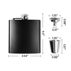 Stainless Steel Hip Flask with Funnel and Cups (6oz)