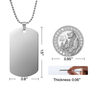 Stainless Steel Army Pendant Necklace / Dog Tag (8 pcs)