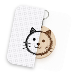 User-friendly LP1 Plus App interface showing three creative ways to engrave: doodle to laser, photo conversion, and built-in material library.