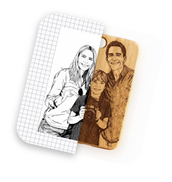 User-friendly LP1 Plus App interface showing three creative ways to engrave: doodle to laser, photo conversion, and built-in material library.