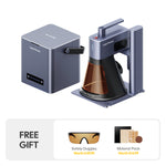 LaserPecker engraver bundle with air purifier, plus a free gift of protective goggles (worth €49.99) and a material pack (worth €14.99), offering a safe, complete solution for engraving projects.
