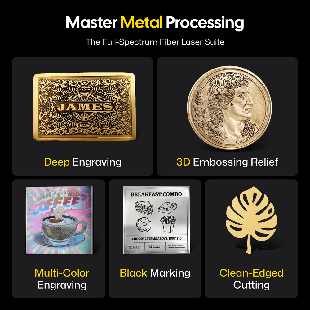 Product showcase of a fiber laser engraver