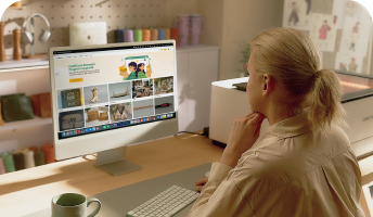 A user using the Design Space software on a computer.