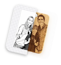 LaserPecker LP1 Plus converts group photo of friends into laser engraving on wood, import from phone album and LDS app auto-processes image for personalized gift making.