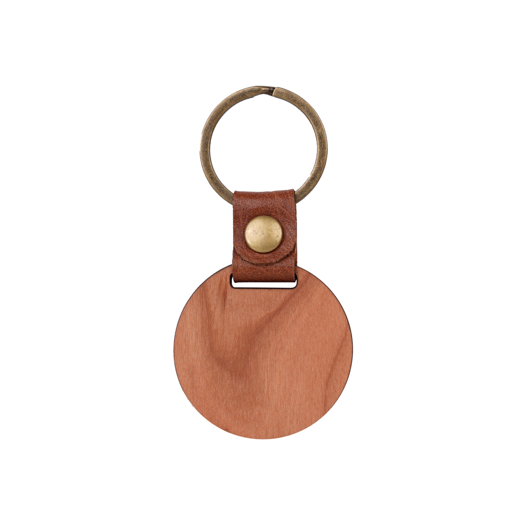 🎁 DIY Cherry Wood Circular Keychain (10pcs / 20pcs) (100% off)
