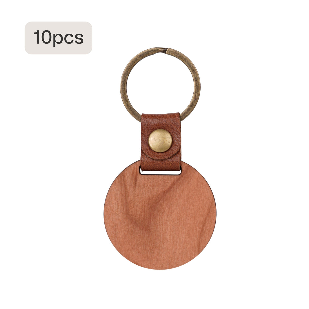 🎁 DIY Cherry Wood Circular Keychain (10pcs / 20pcs) (100% off)