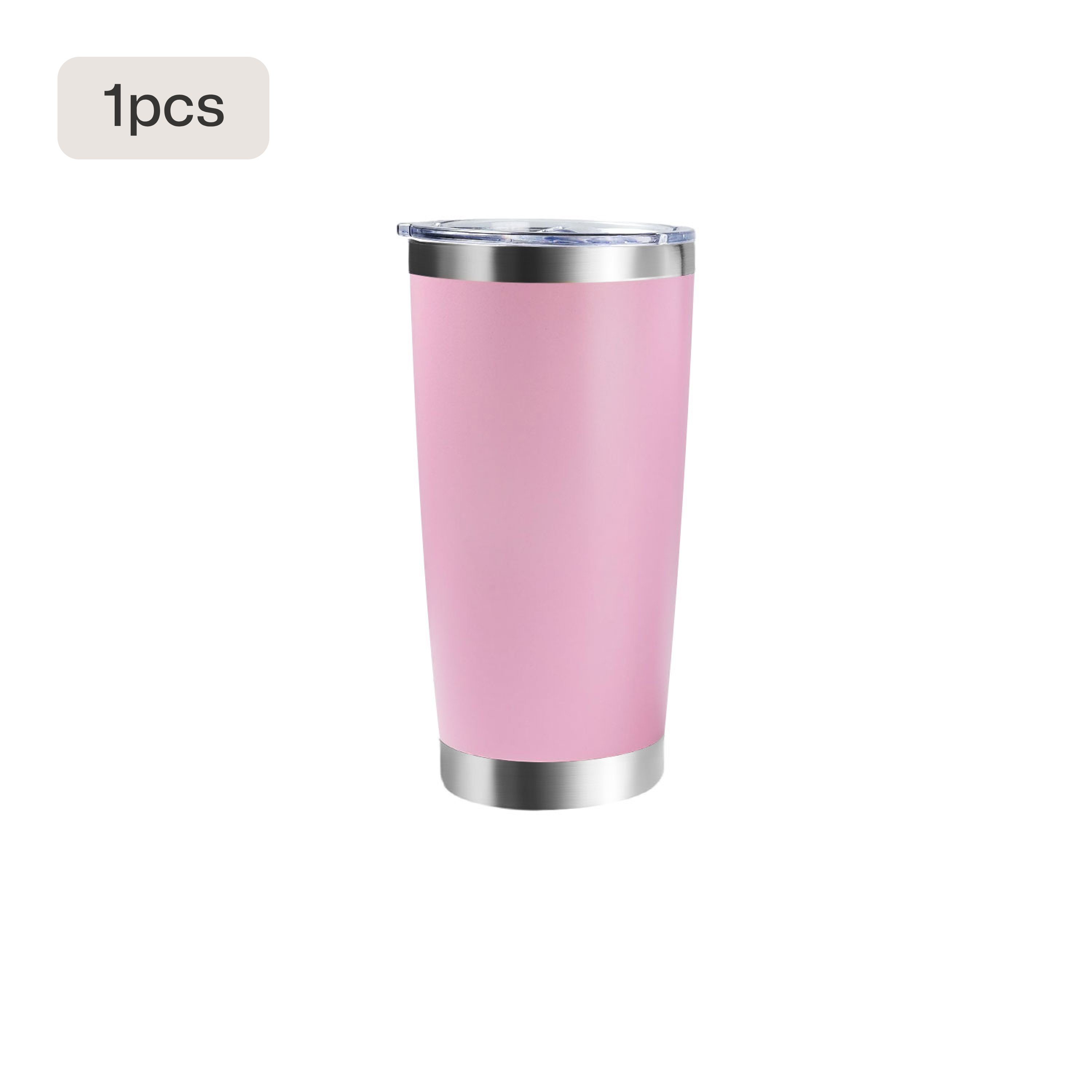 Coated Stainless Steel Tumbler with Lid (1pcs / 2pcs)