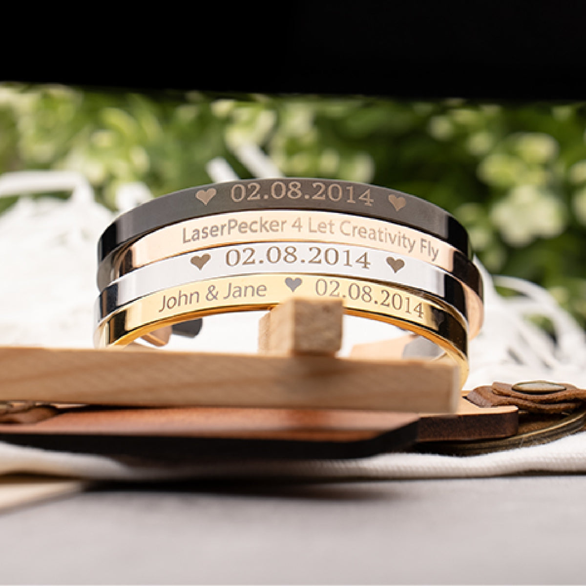 Stainless Steel Cuff Bracelets (8pcs)