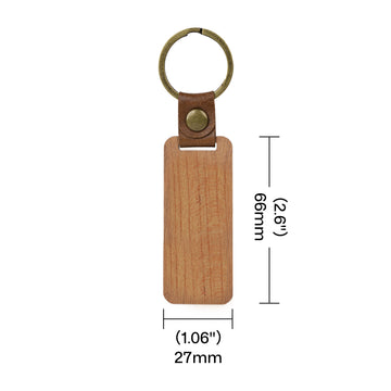 Blank Rectangular Walnut Keychain (10pcs / 20pcs)