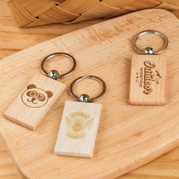 Blank Rectangular Wooden Keychain (20pcs / 40pcs)