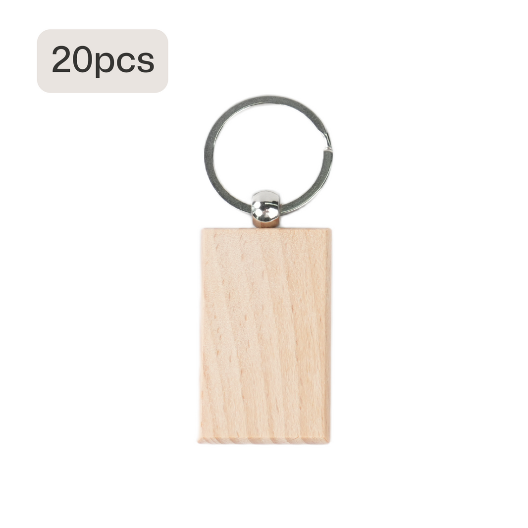 🎁 Blank Rectangular Wooden Keychain (20pcs / 40pcs) (100% off)