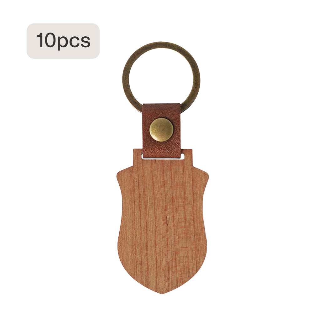 🎁 Blank Shield-shaped Wooden Keychains (10pcs / 20pcs) (100% off)