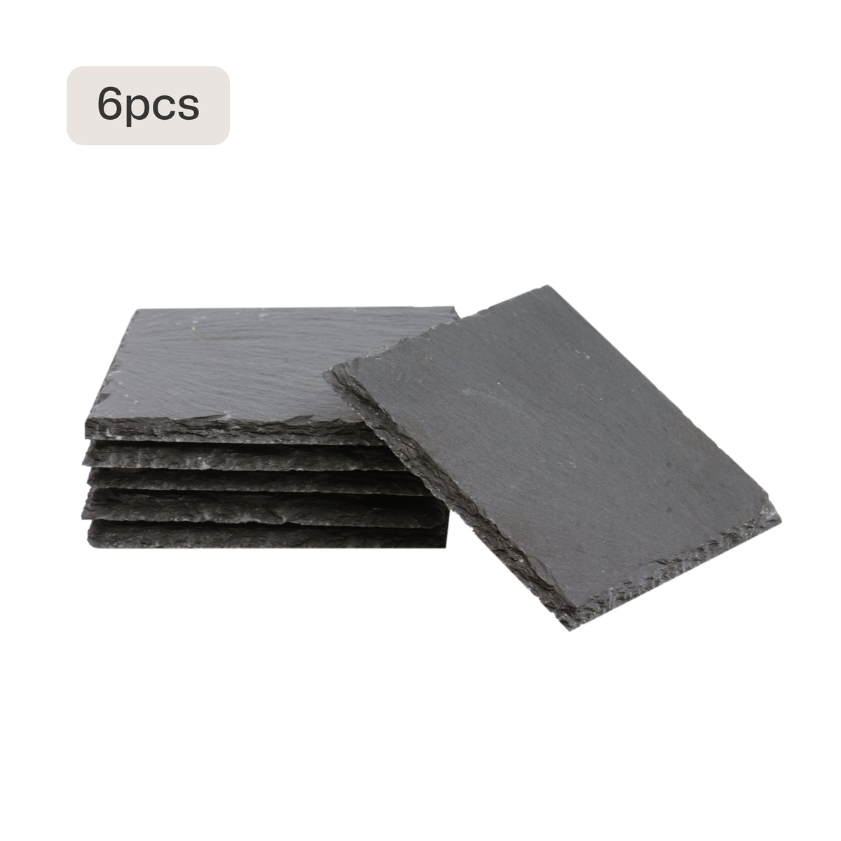 Stone Slate Coasters Square Black (6pcs / 24pcs)