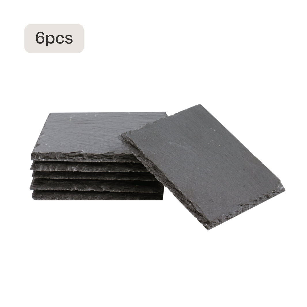 🎁 Stone Slate Coasters Square Black (6pcs / 24pcs) (100% off)