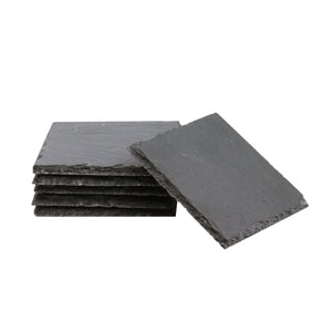 Stone Slate Coasters Square Black (6 pcs / 24 pcs)