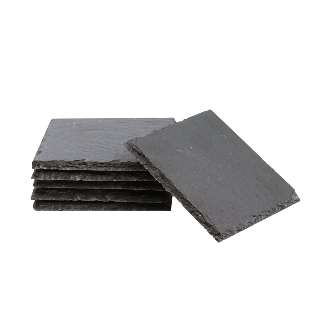 🎁 Stone Slate Coasters Square Black (6pcs / 24pcs) (100% off)