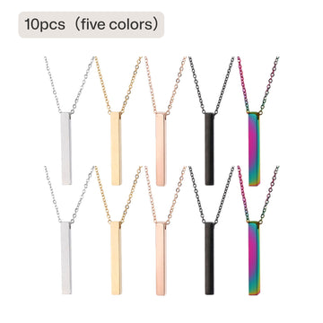 Stainless Steel Vertical Bar Necklace (10pcs)