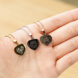 Stainless Steel Heart-Shaped Pendant (12 pcs)