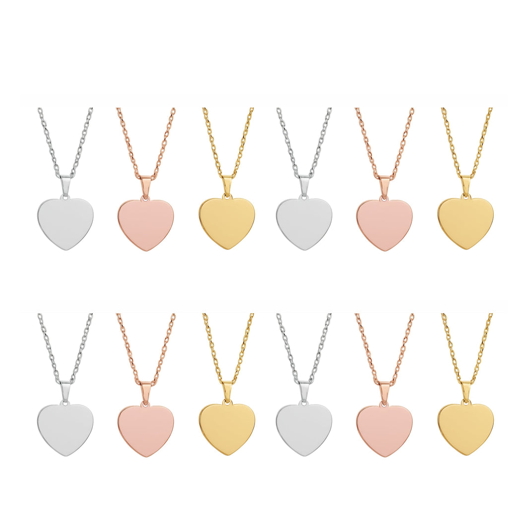 🎁 Stainless Steel Heart-Shaped Pendant Necklace (12pcs) (100% off)