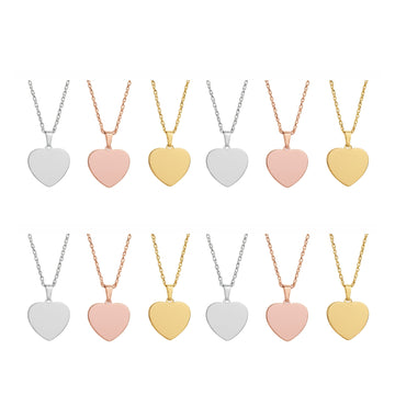 🎁 Stainless Steel Heart-Shaped Pendant Necklace (12pcs) (100% off)