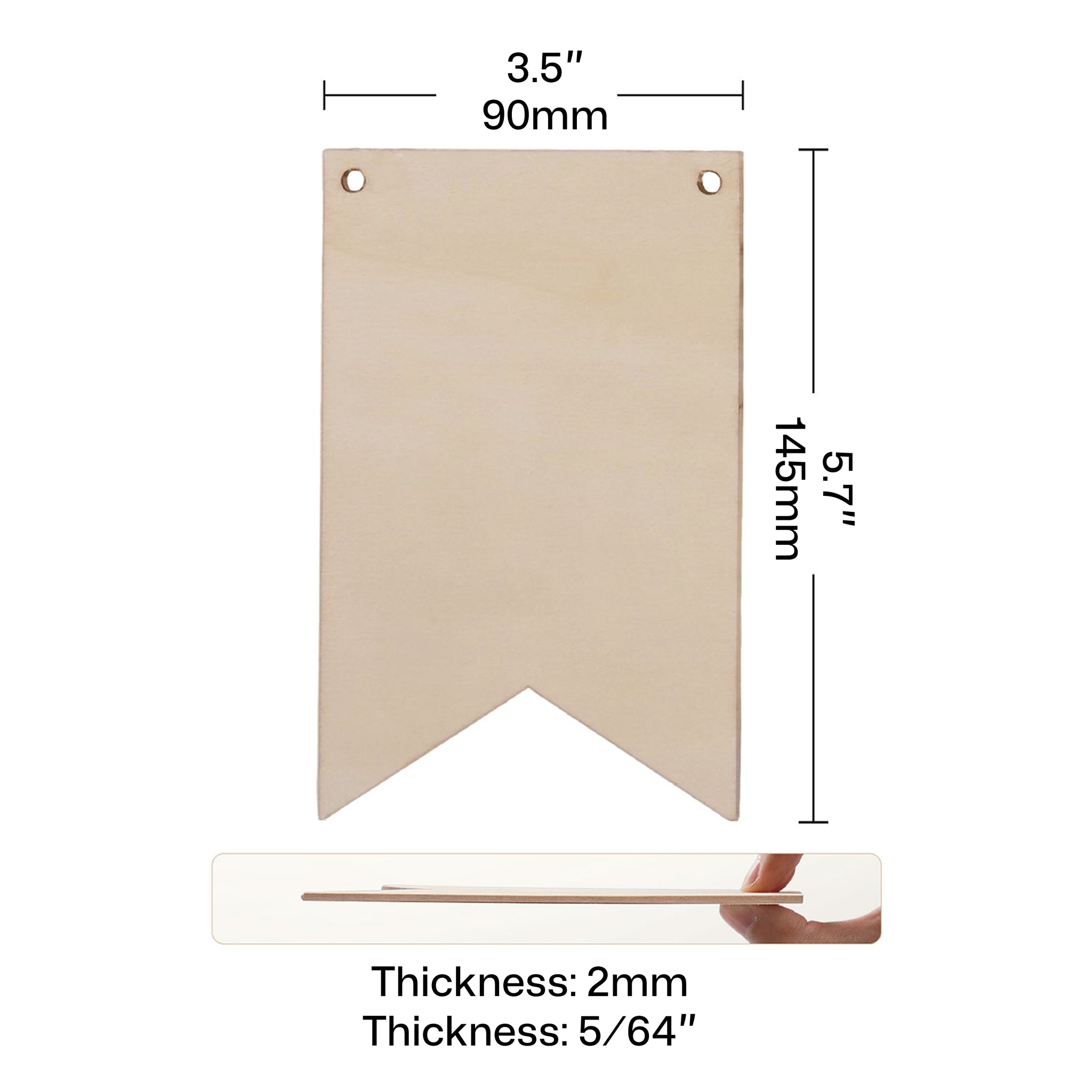 Blank Wood Pennant Signs (24 pcs / 48 pcs)