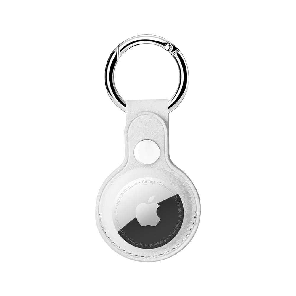 Anti-Lost Leather Case for Air Tag-white