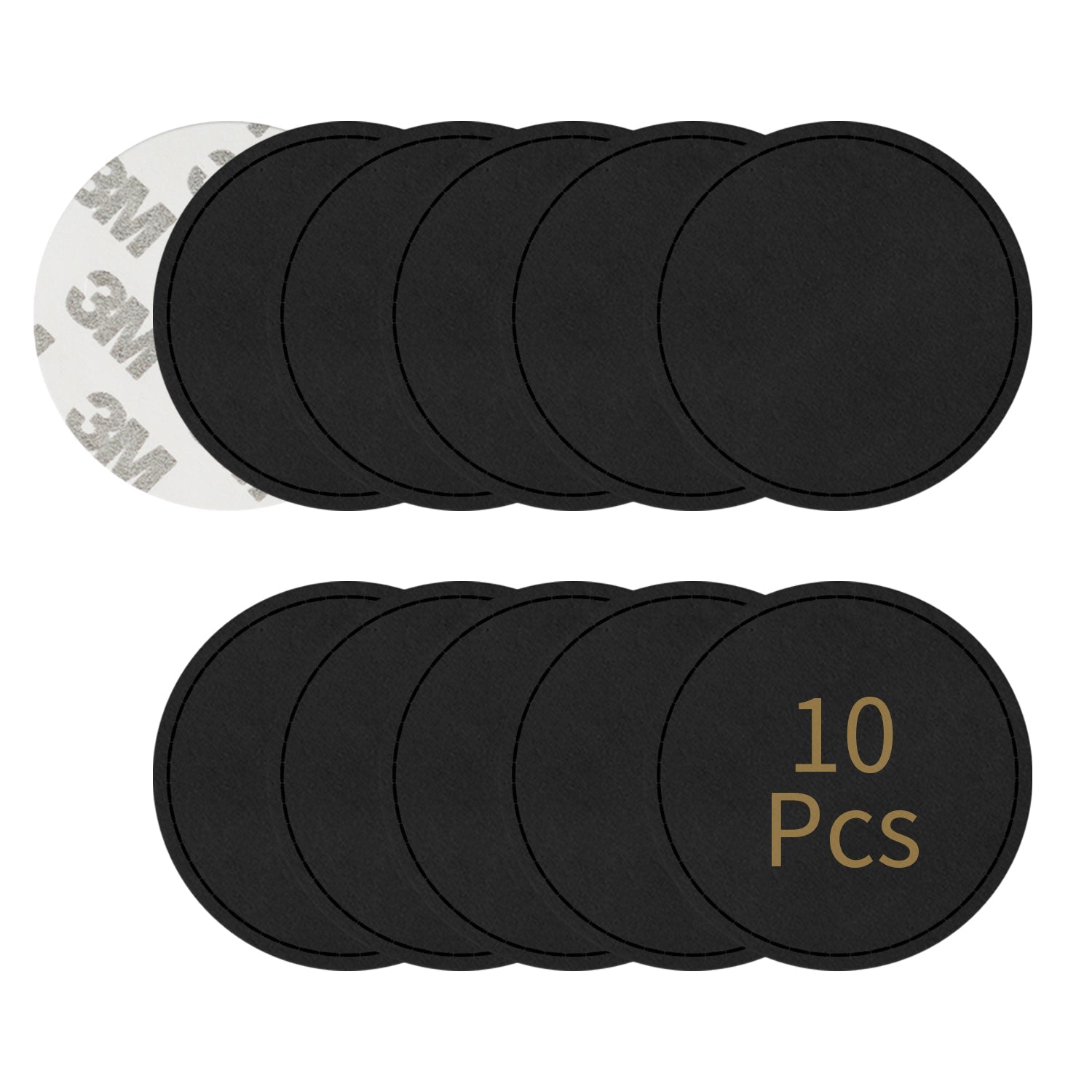 DIY Leather Labels Leather Blank Tag (10 Pcs) Round Black