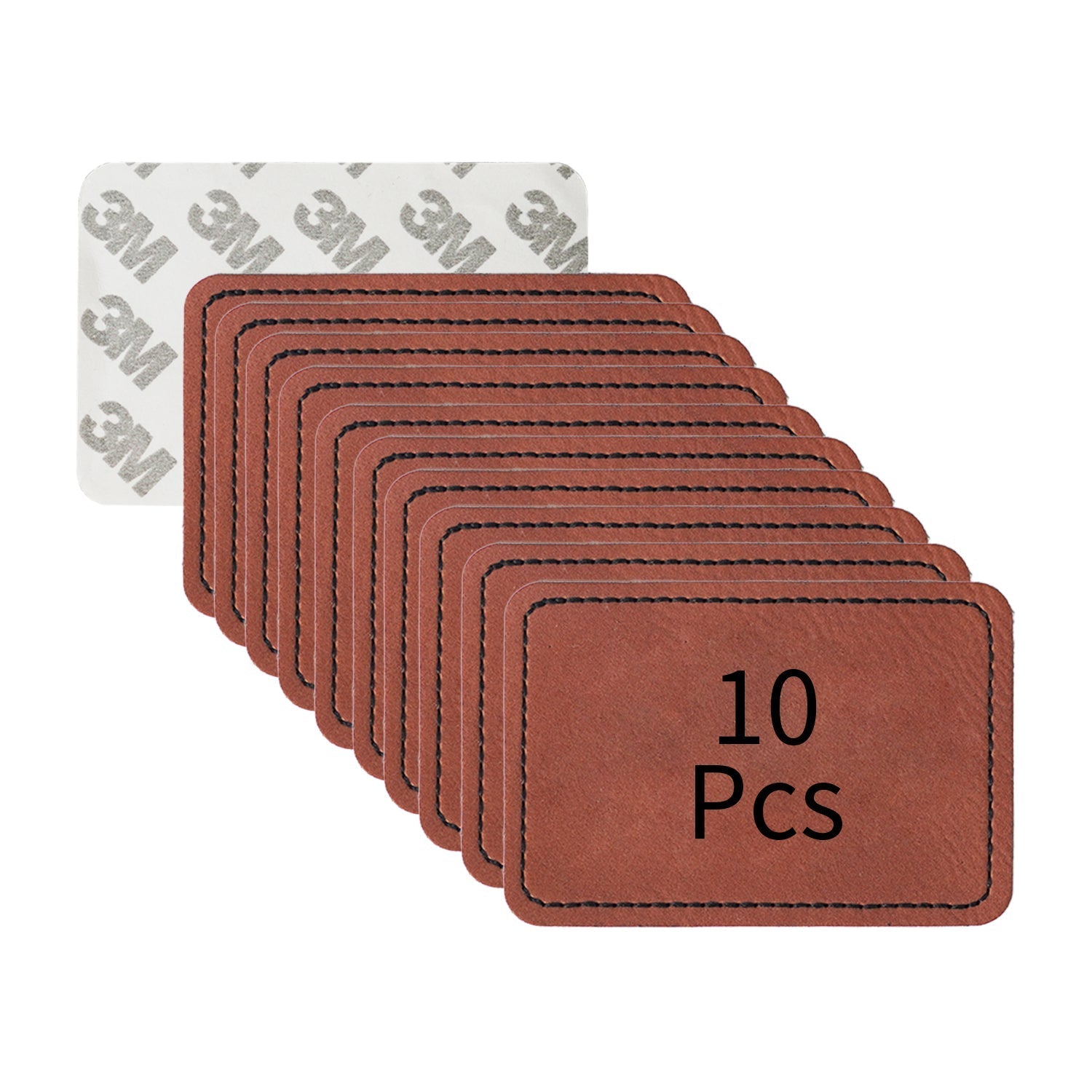 DIY Leather Labels Leather Blank Tag (10 Pcs) Square Brown