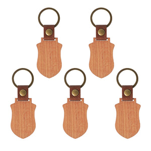 DIY Shield-shaped Wooden Keychains