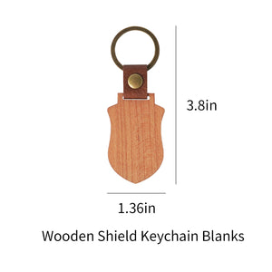 DIY Shield-shaped Wooden Keychains Size