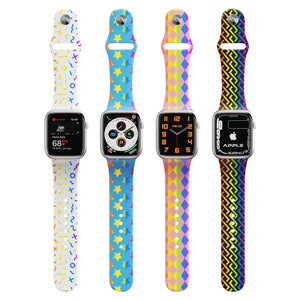 DIY Silicone Apple Watch Bands Four Color