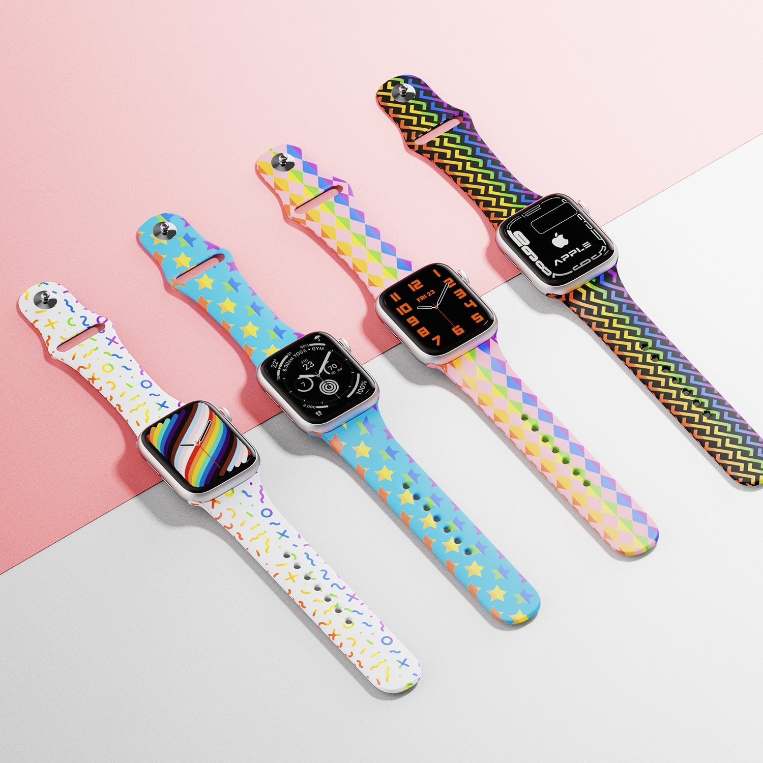 DIY Silicone Apple Watch Bands With Rainbow
