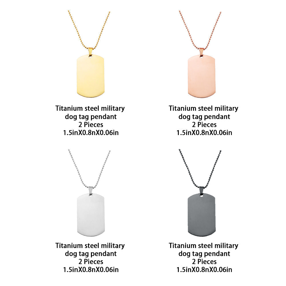 Titanium Steel Military Dog Tag Pendant Size