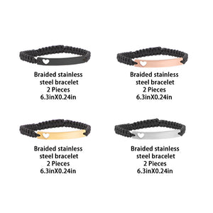 Braided Stainless Steel Bracelet (8 Pcs)